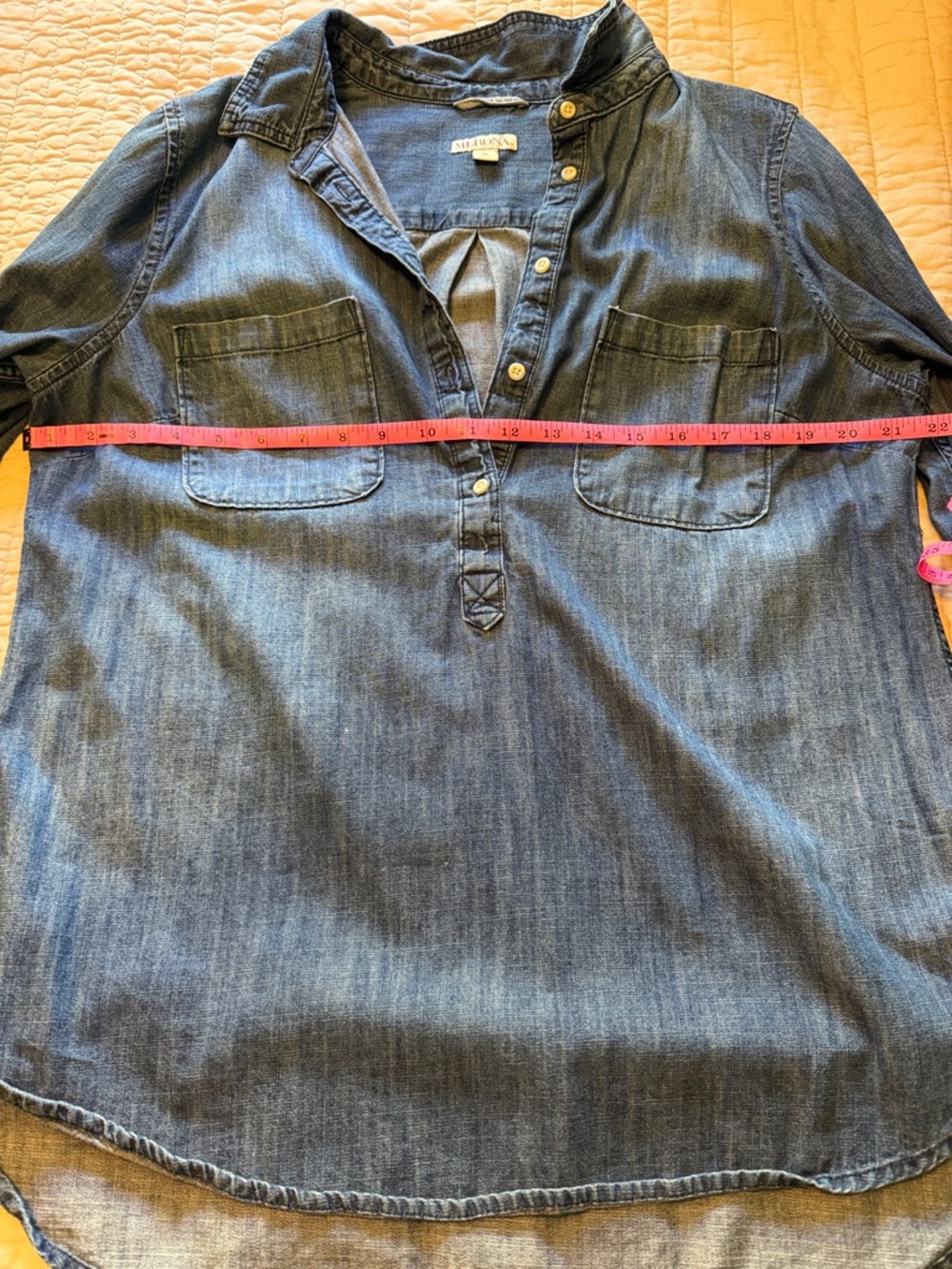 Merona Indigo Shirt with Button Tag Detail - Picture 3 of 6